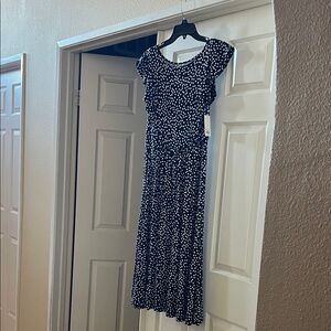 Croft & Barrow Navy and White Maxi Dress